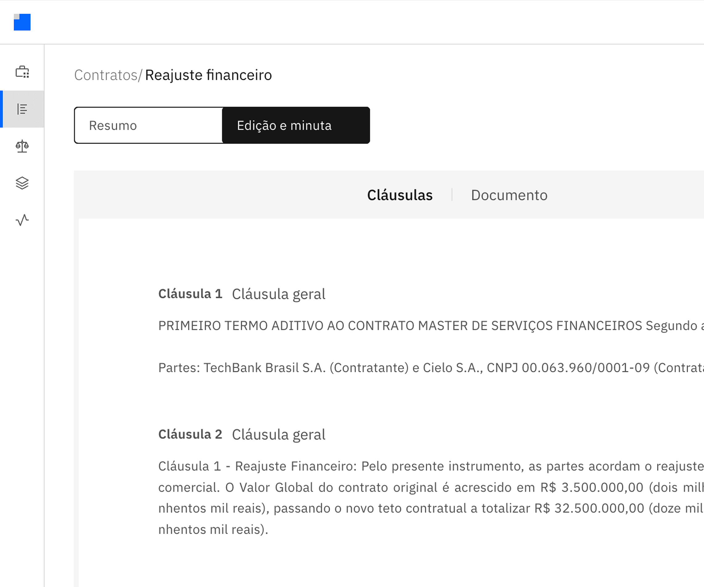 Quant contract review interface